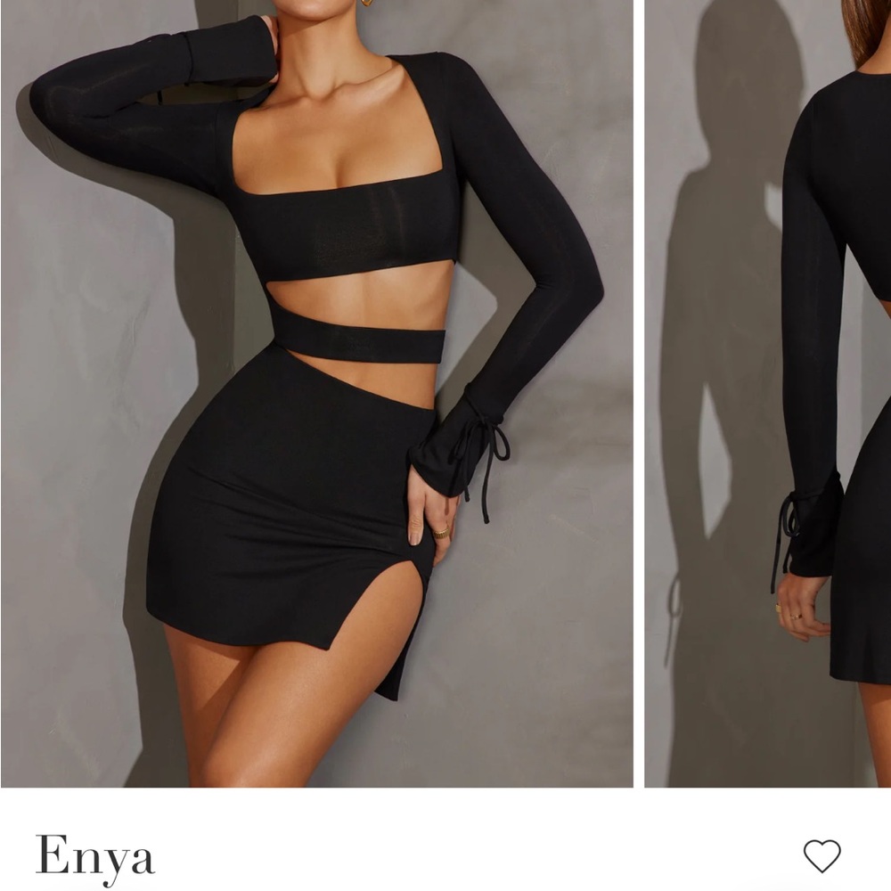 Oh Polly Black mini dress with cut outs